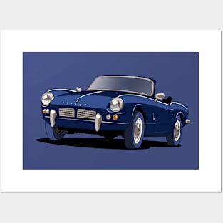 Dark Blue Triumph Spitfire Posters and Art